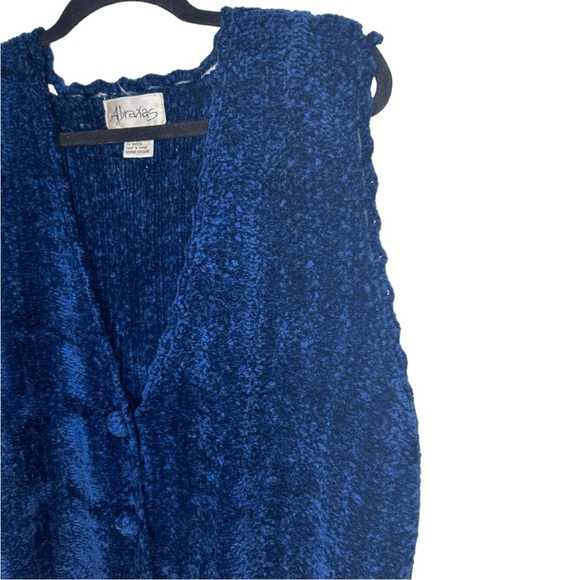Vintage Abraxas Women’s Blue Button Up Knitted Vest Size Medium - Picture 2 of 6